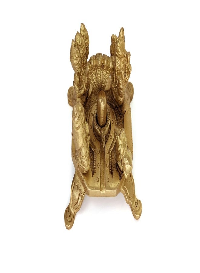 GURU JEE Brass Statue Lord Shiv Parivar Shiva Lingam with Shiv Family MATA Parvati Holy Cow Nandi Lord Ganesha and Kartikey Idol for Good Luck Success Pooja Mandir Temple Gifts Showpiece - Image 4